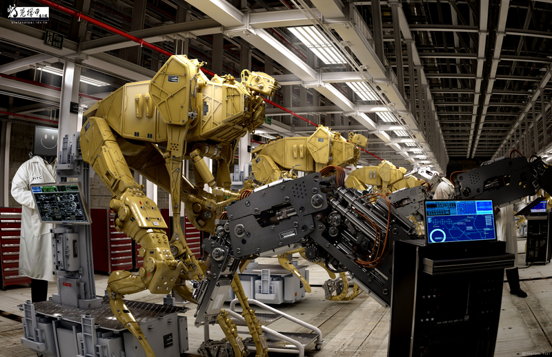 Illustration for article titled Robot Factories Are Where Shiny Gun Arms Are Made